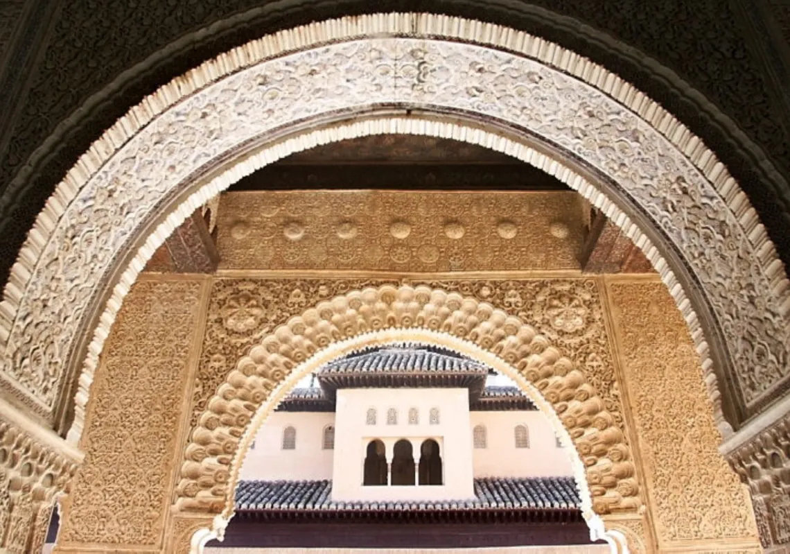 Details of one of the main buildings in the Alhambra Palace in Granada, on 11 March 1999.
 