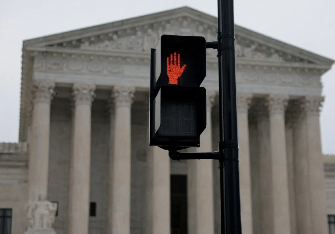 The US Supreme Court building in Washington, D.C., where it issued its ruling, presided over by John Roberts, overturning the sweeping tariffs imposed by President Donald Trump on 20 February 2026.
 