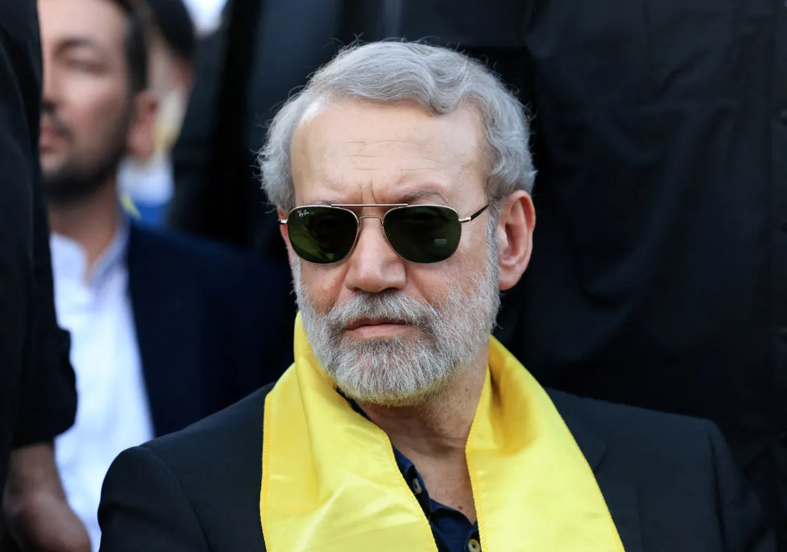 Ali Larijani participates in a ceremony held by Hezbollah to commemorate the first anniversary of the assassination of its leader Hassan Nasrallah, in the suburbs of Beirut, on 27 September 2025.
 