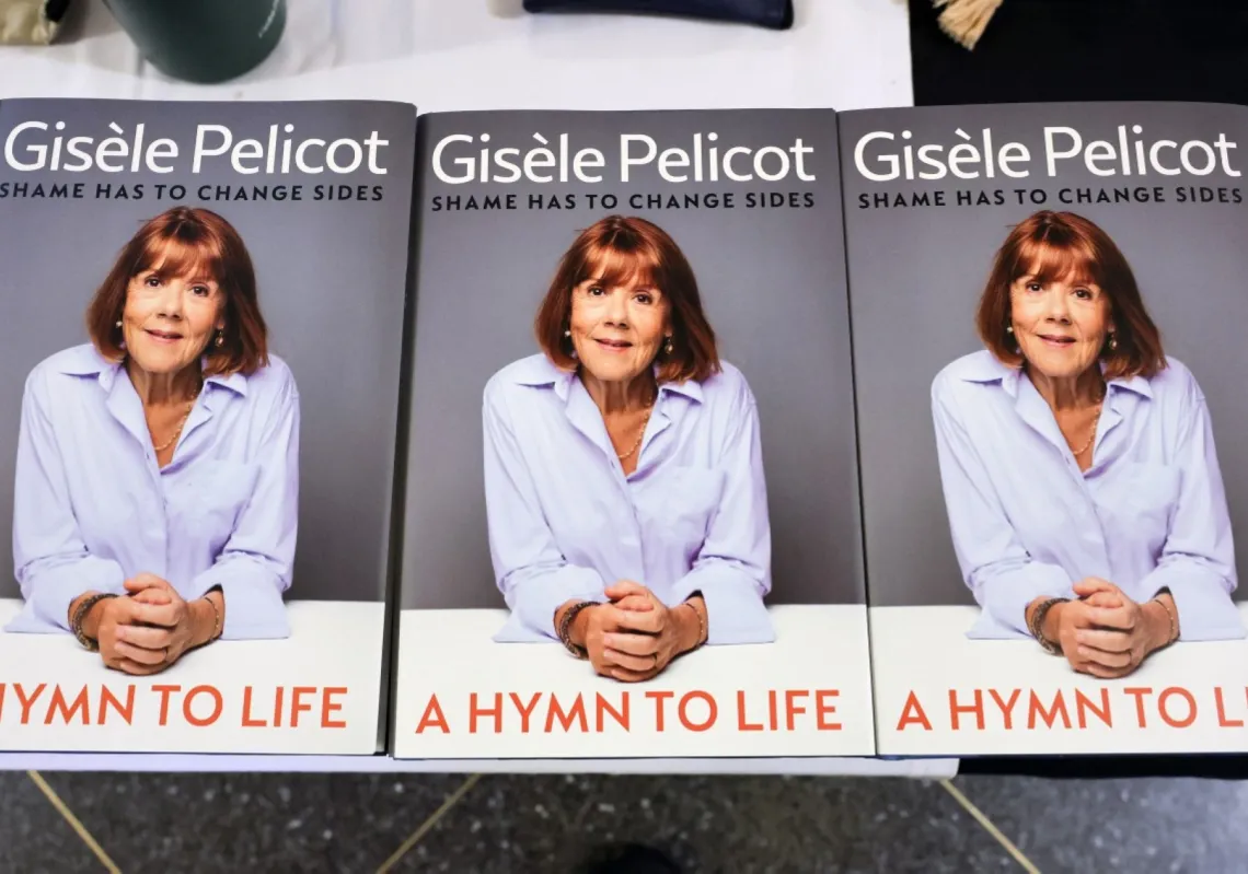 A view of Gisèle Pelicot's book "A Hymn To Life" at 92NY on 30 March 2026 in New York City.
