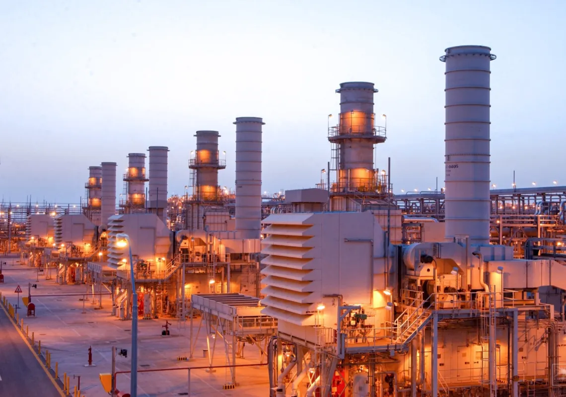 حقول الغاز التابعة لشركة "أرامكو" في مدينة ينبع، السعودية، 6 يناير 2004