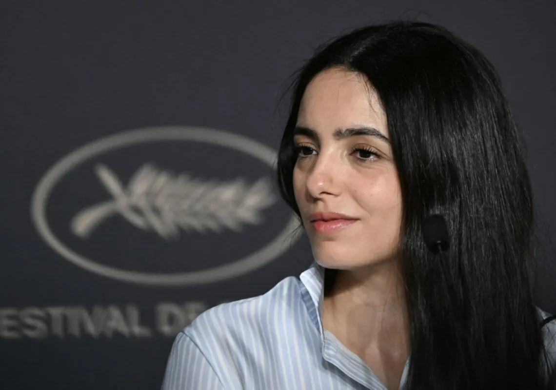 French actress Hafsia Herzi attends a press conference for the film "Histoires de la nuit" (The Birthday Party) at the 79th edition of the Cannes Film Festival in Cannes, southern France, on 23 May 2026. 
