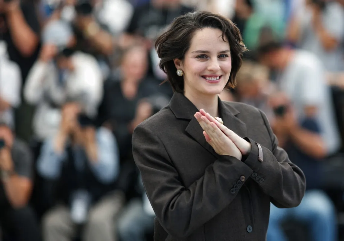 French actress Noemie Merlant poses during a photocall of the film "Roma Elastica" at the 79th edition of the Cannes Film Festival in Cannes, southern France, on 21 May 2026. 