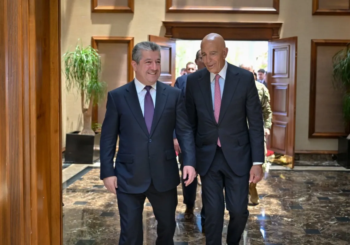 US Envoy to Syria Tom Barrack met Kurdistan Region Prime Minister Masrour Barzani in Erbil on 16 June, 2026.
