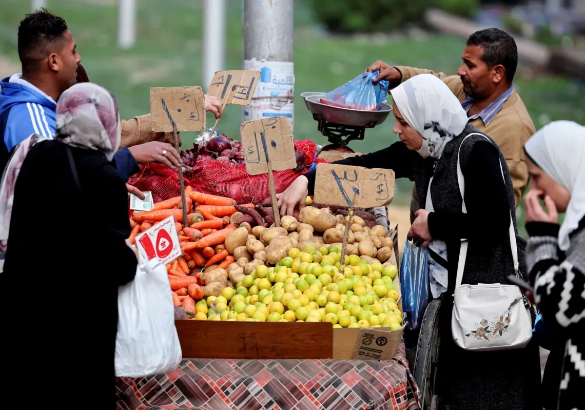 A vegetable market in Alexandria, Egypt, on 26 January 2026. Egyptian food subsidies are about to change.