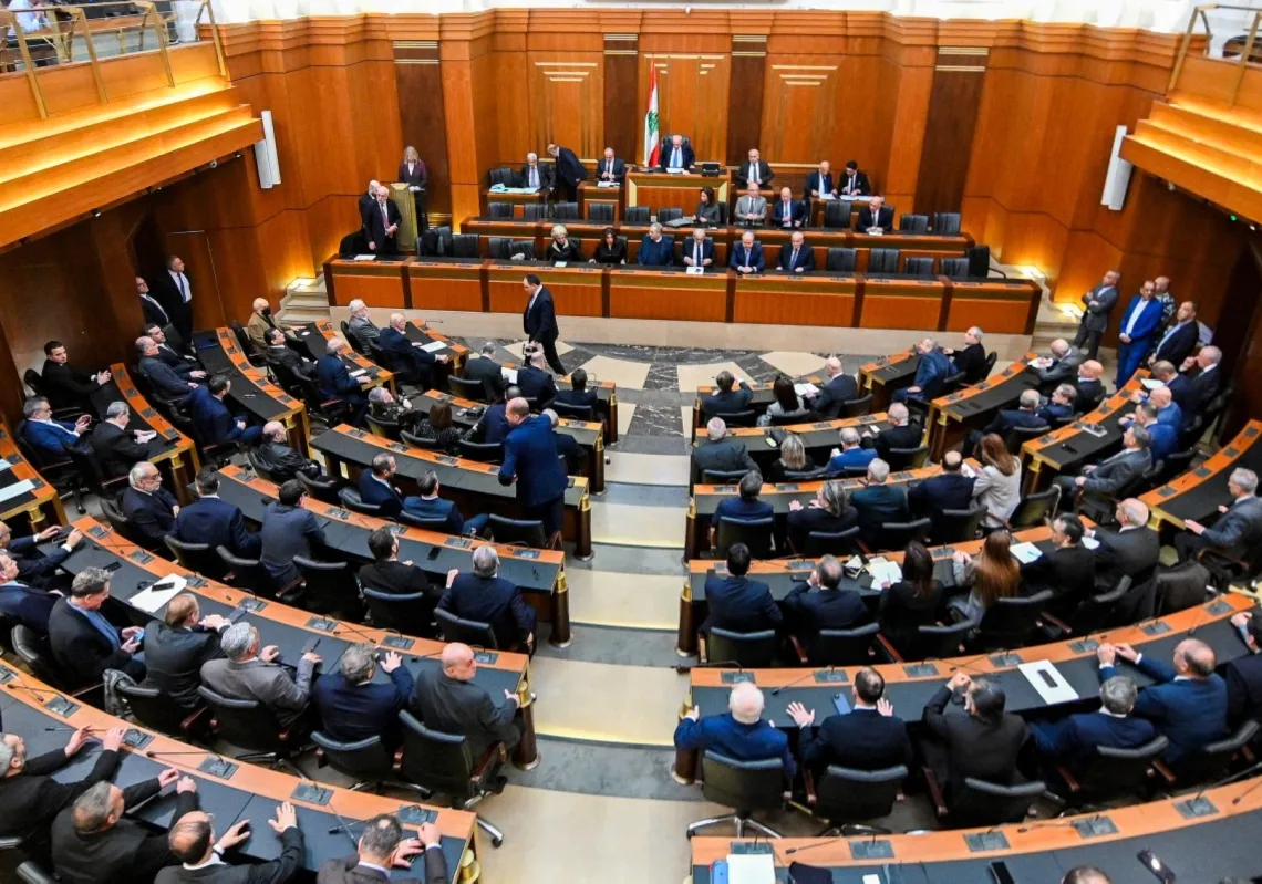 ترأس رئيس البرلمان اللبناني نبيه بري جلسة برلمانية في مقر البرلمان ببيروت في 9 مارس 2026