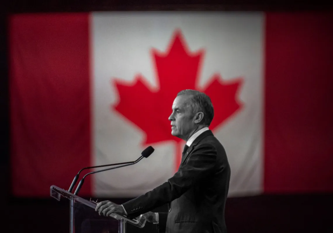 Canadian Prime Minister Mark Carney speaks during the 2026 Liberal National Convention in Montreal, Canada, on 10 April 2026.