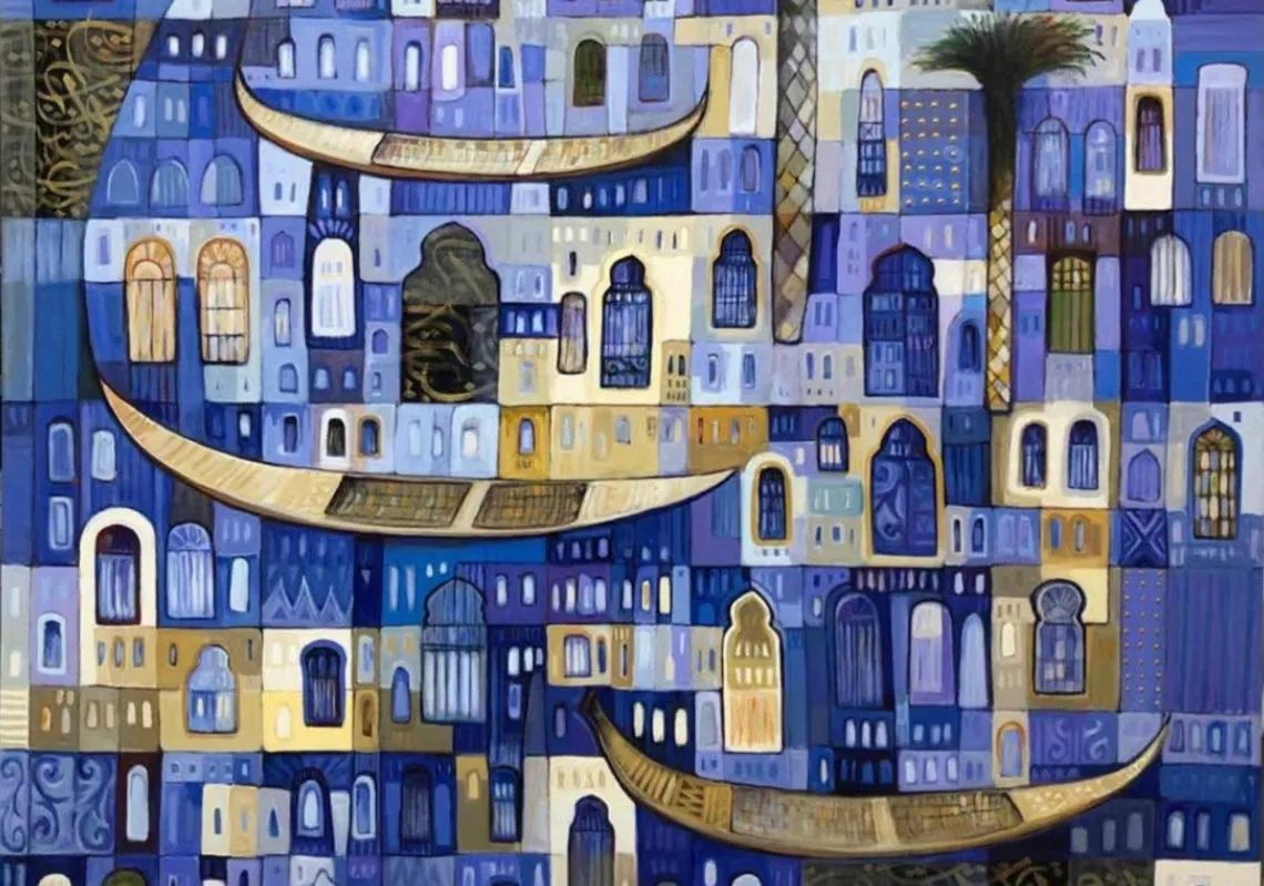 A painting by Fahad Al-Khalif