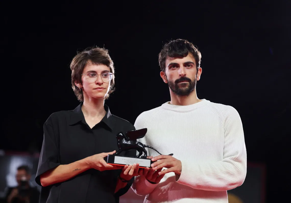 Yuval Abraham and Rachel Shor receive the Special Jury Prize for the film 'NAZA' at the closing of the Venice Film Festival, 12 September 2026.