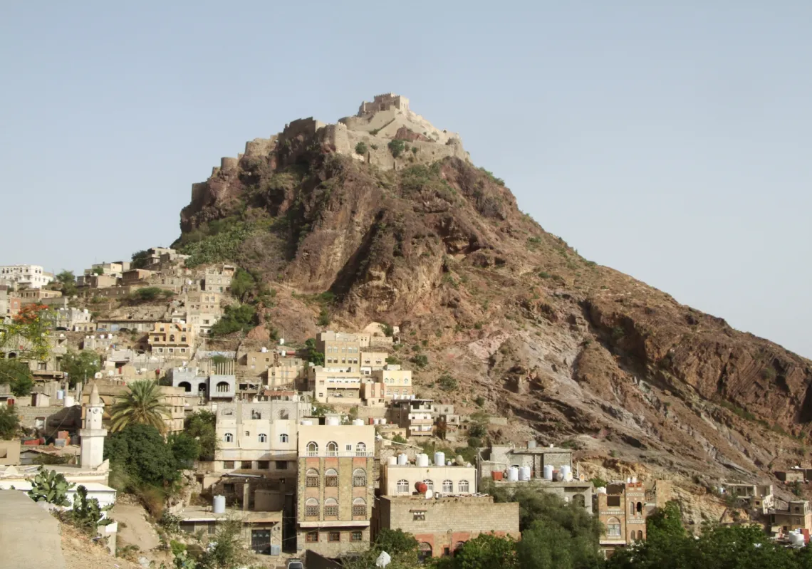 A general view of the Cairo Citadel overlooking parts of Taiz, Yemen, on 24 May 2022.