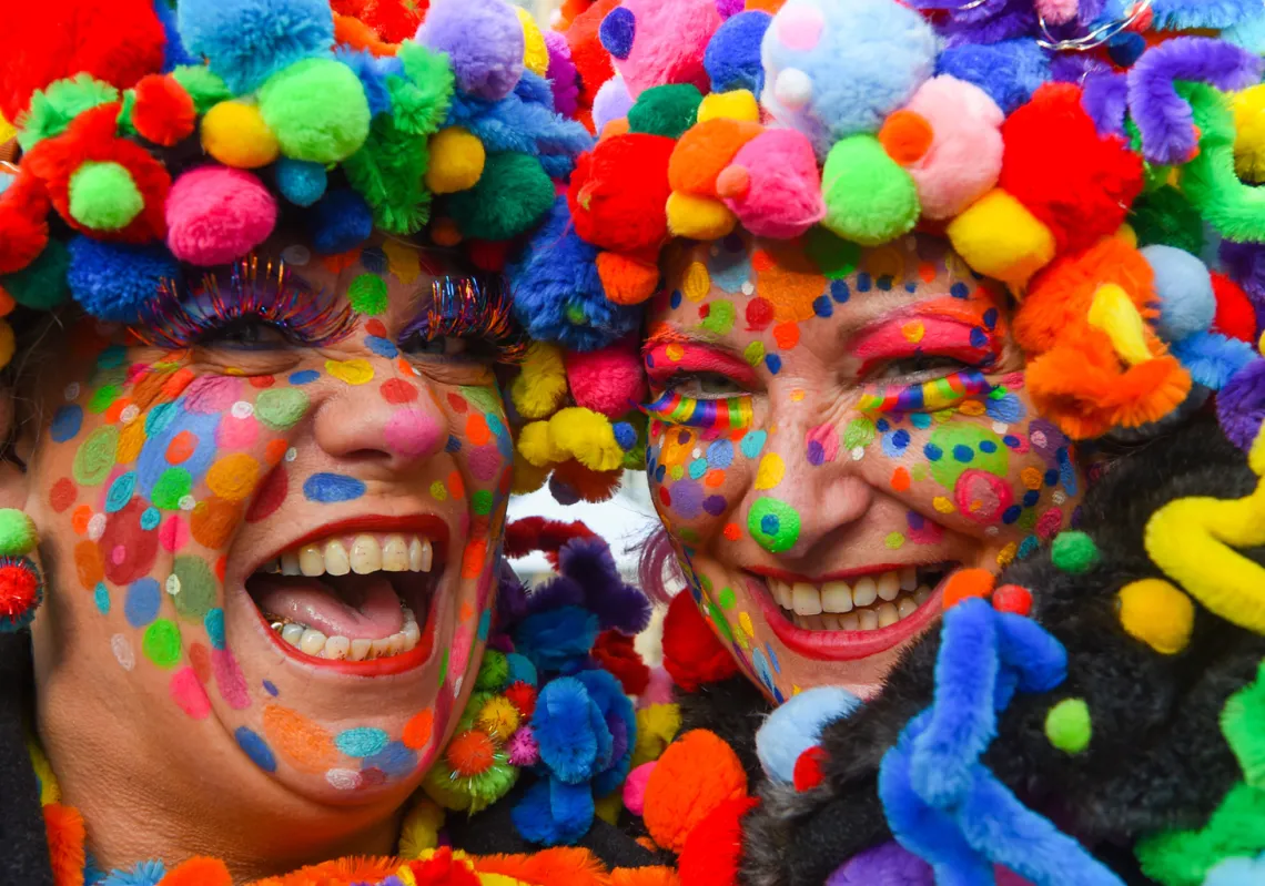 Revellers celebrate the start of the Carnival season in Duesseldorf, western Germany, on November 11, 2018.  (Getty)